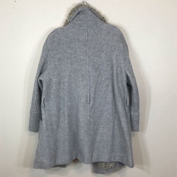 Free People Gray Fuzzy Wrap Around Winter Jacket - Picture 6 of 8